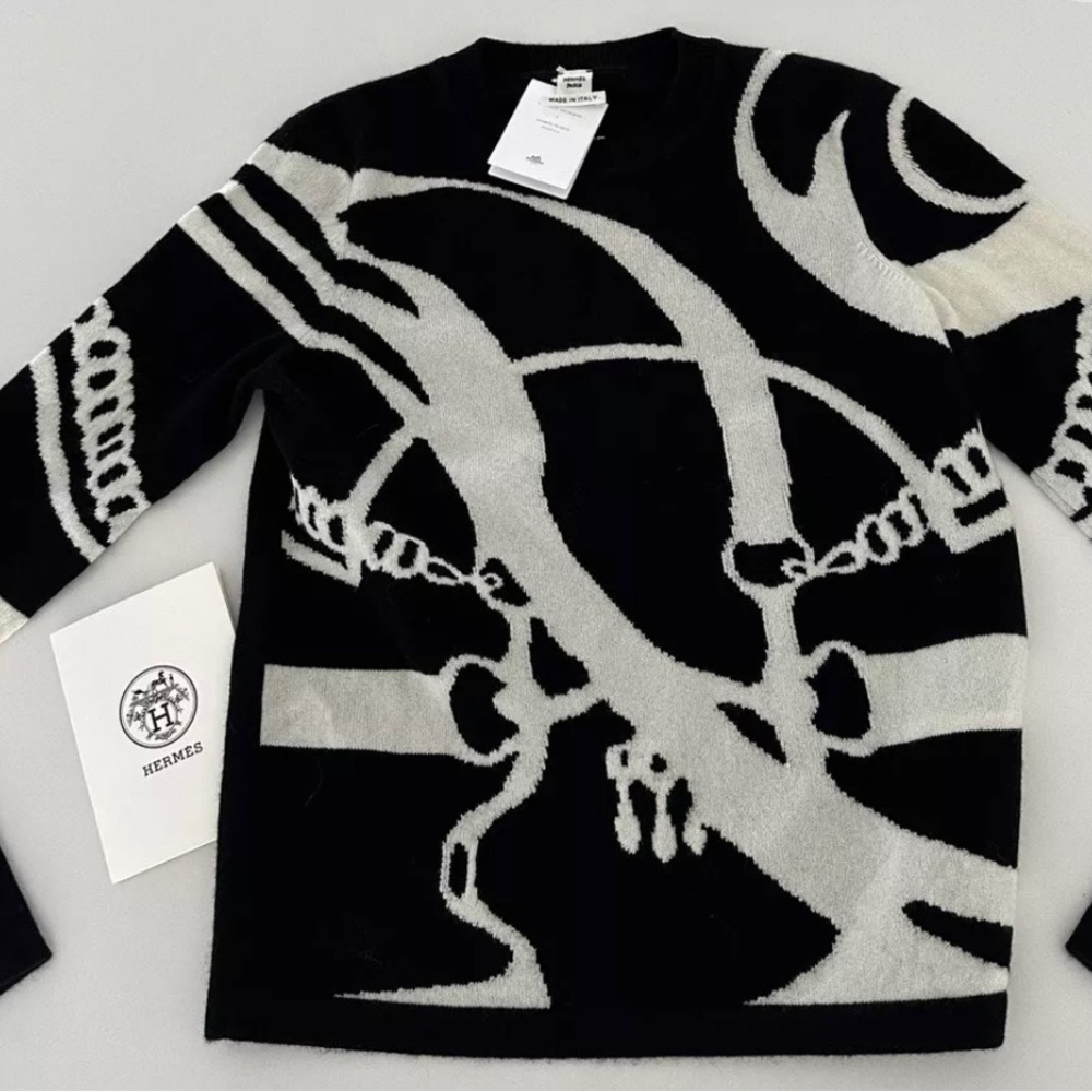 Hermes La Promenade Du Matin CASHMERE SWEATER BRAND NEWw/box ribbon